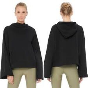ALO Yoga Oversized Low Key Hoodie with Bell Sleeves in Black (Size XS)